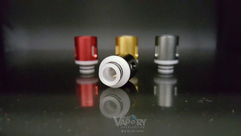 2 Piece Vertical Air Flow White Base - Drip Tip